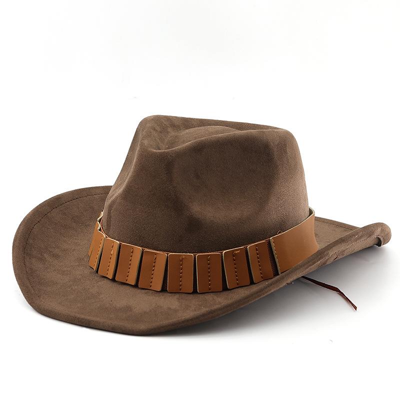 Classic denim vintage jazz hat ethnic style woolen top hat felt antique suede hat cowboy hat