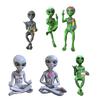UV Protected Alien Garden Ornament Statue Hand-Painted Funny Rude Alien Sculpture Home Decor Yard Ornament