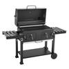 Charcoal Grill, 0.5 M² Large Charcoal Barbecue Grill with 2 Liftable Charcoal Trays & Folding Side Tables, High-Temp Powder-Coated Steel BBQ Cooking