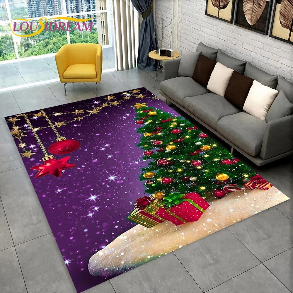 Santa Claus Vánoční stromeček Elk Area Koberec,Koberec do obývacího pokoje Ložnice Rohožka Rohožka Vánoční dekorace,Protiskluzová podložka