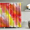 Watercolor-Inspired Bathroom Shower Curtain Abstract Red Yellow Design Polyester Fabric Waterproof Home Decor Size: 72 X 72 Inch