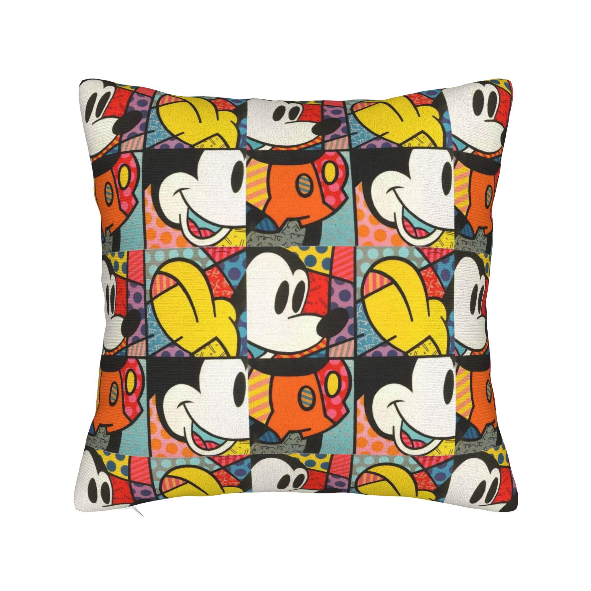 

Classic Mickey Mouse Square Pillow Case Cushion Cover Funny Zippered Decor Pillowcase for Car 45x45cm 45cmx45cm