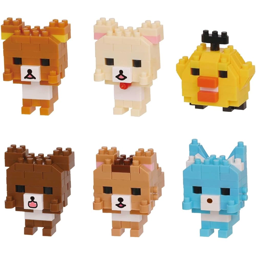 Kawada Nano Block Mini Nano Rilakkuma Vol.3 Box Set 6 Pieces Collectible Building Toys