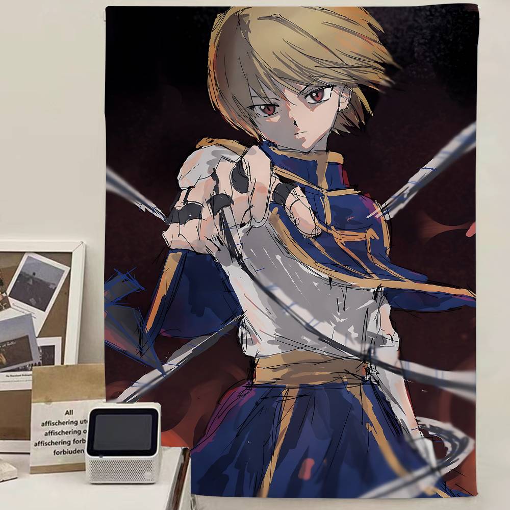 Hunter X Hunter Character Collage Wall Tapestry Dynamic Assemble of Gon Killua Kurapika Room Decor for Anime Manga Fans