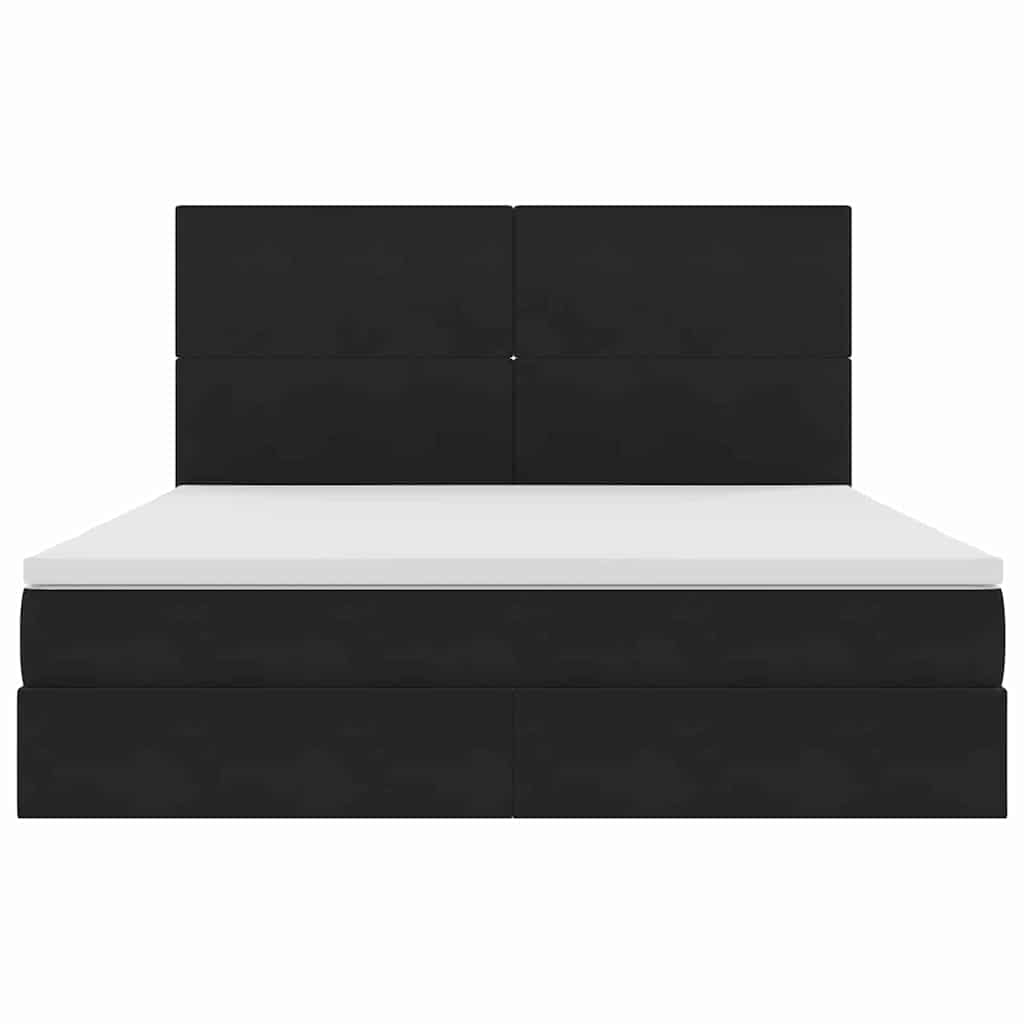 Storage Bed with Mattress Black 160 x 200 cm Velvet