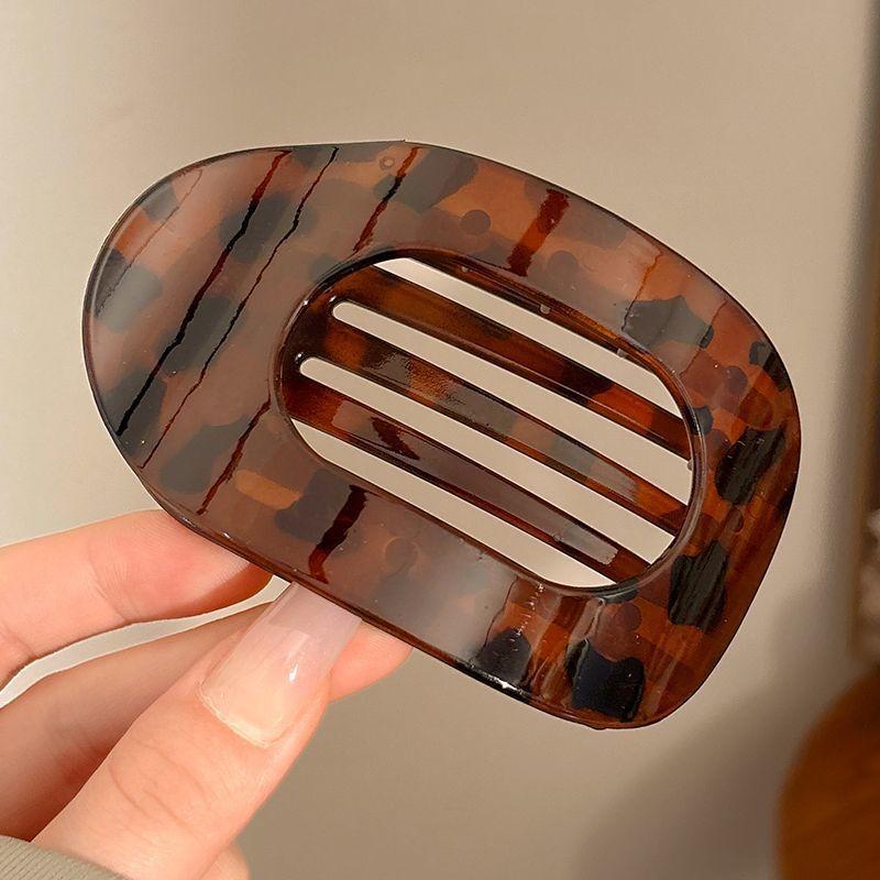 Presilha de Cabelo Oval da Moda para Mulheres Novo Design Leopardo Fosco Curvado Plano Modelador Barretes Acessórios de Cabelo