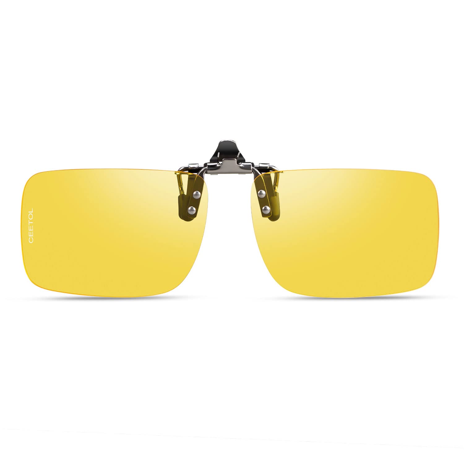 

[CEETOL] Накладные поляризационные солнцезащитные очки, для ночного использования, надеваются поверх очков, защита от УФ-лучей, откидная конструкция, для мужчин и женщин, желтые (желтый)