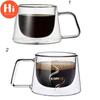 Hi Resistant Clear Double Wall Insulated Breakfast Mug Double Glass Cup Coffee Tea Cup with Handle