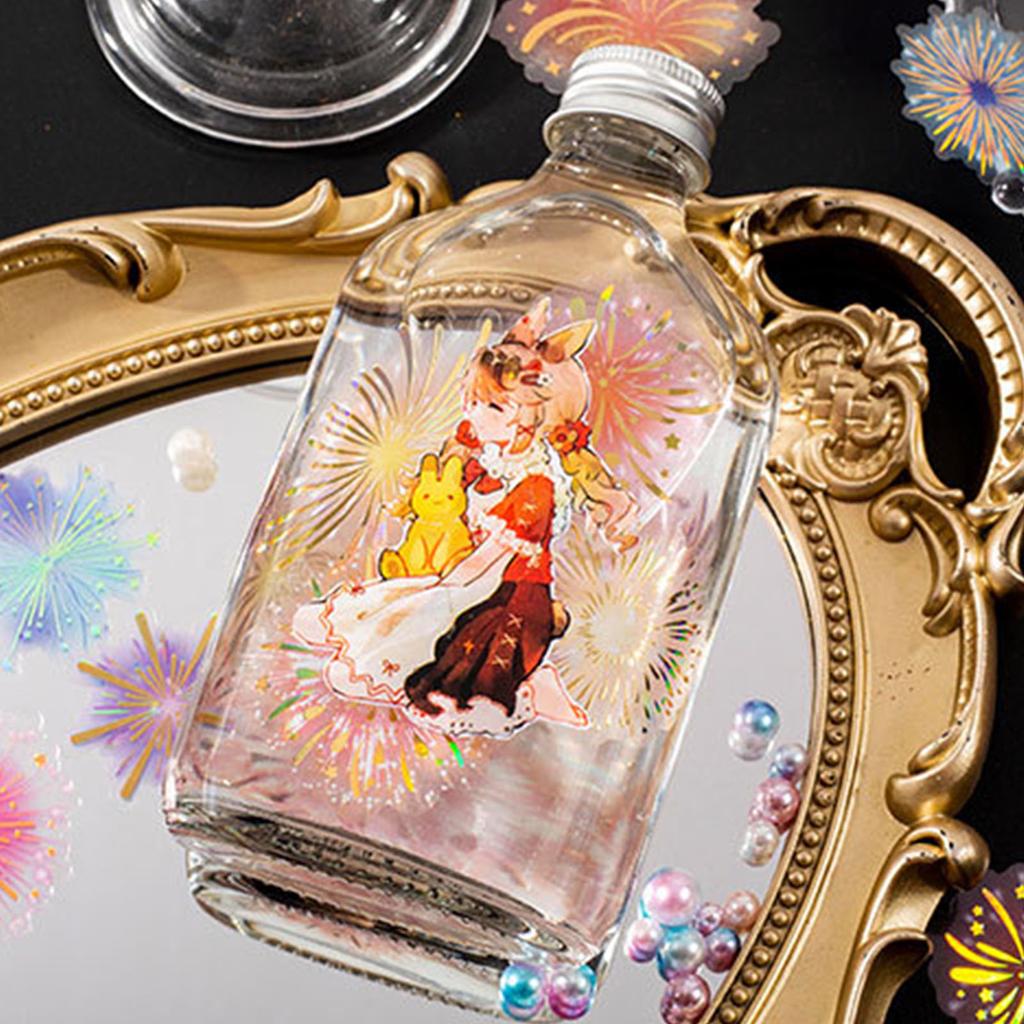 20 Sheets Scrapbook Stickers Exquisite Innovative Fireworks Series Planner Stickers Decoration for Scrapbook Journal