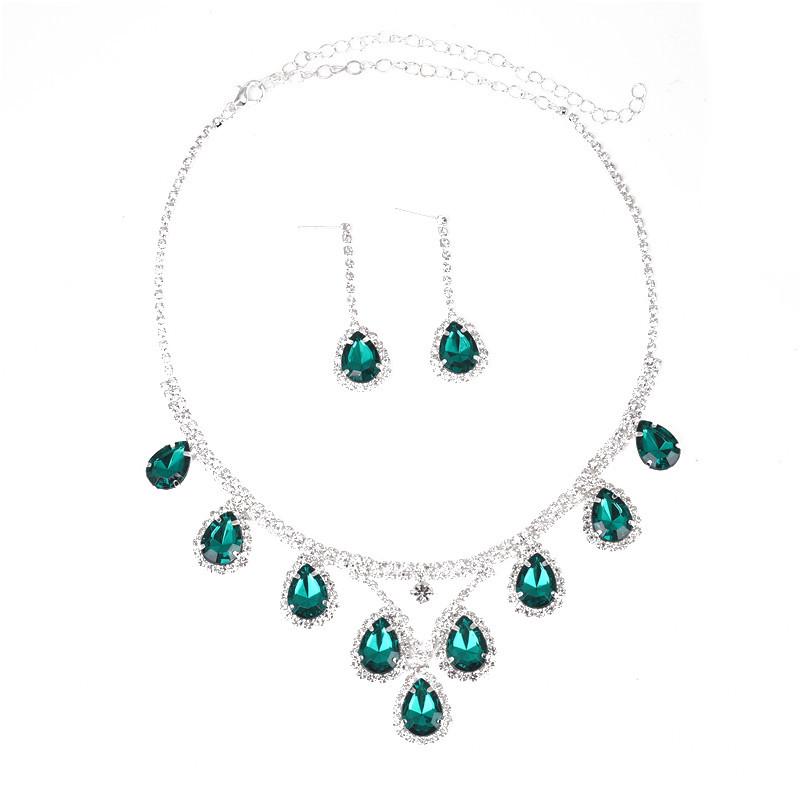 Exquisite Full Diamond Bridal Necklace & Earrings Set - High-Grade Wedding Accessories