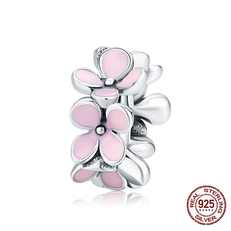 WOSTU 925 Silver Animal Cat Charm Pendant Heart Family Ladybug Bee Beads Fit Original Bracelet DIY Jewelry For Women