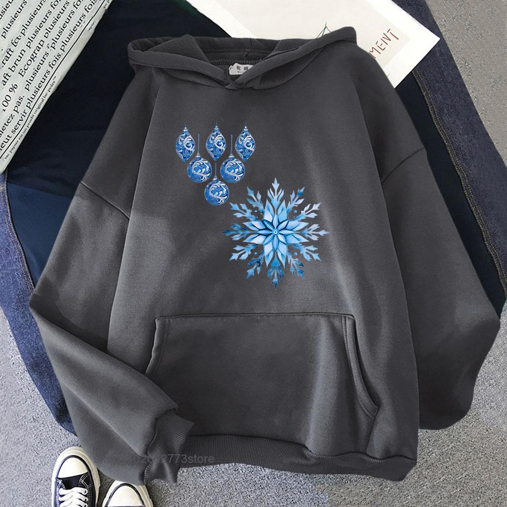 Chinoiserie Hoodies Blue and White Christmas Sweatshirts Men Y2k Sudaderas Women Long Sleeve Kpop Clothes