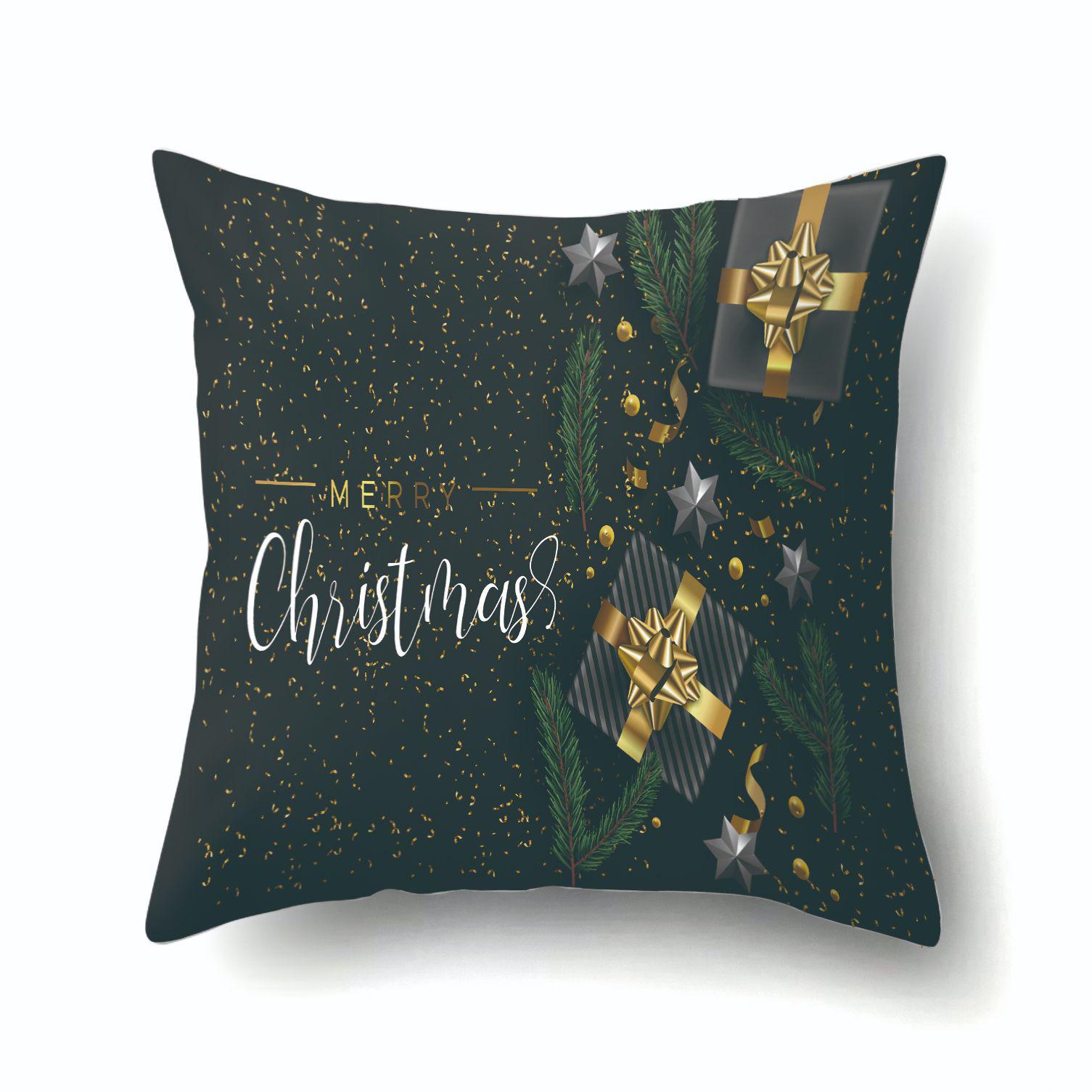 

Christmas Polyester Single-sided Bedroom Pillowcase Living Room Cushion Cover Sofa Pillow Bedside Backrest Pillowcase Pillowcase Pillowcase 45Cm without pillow core