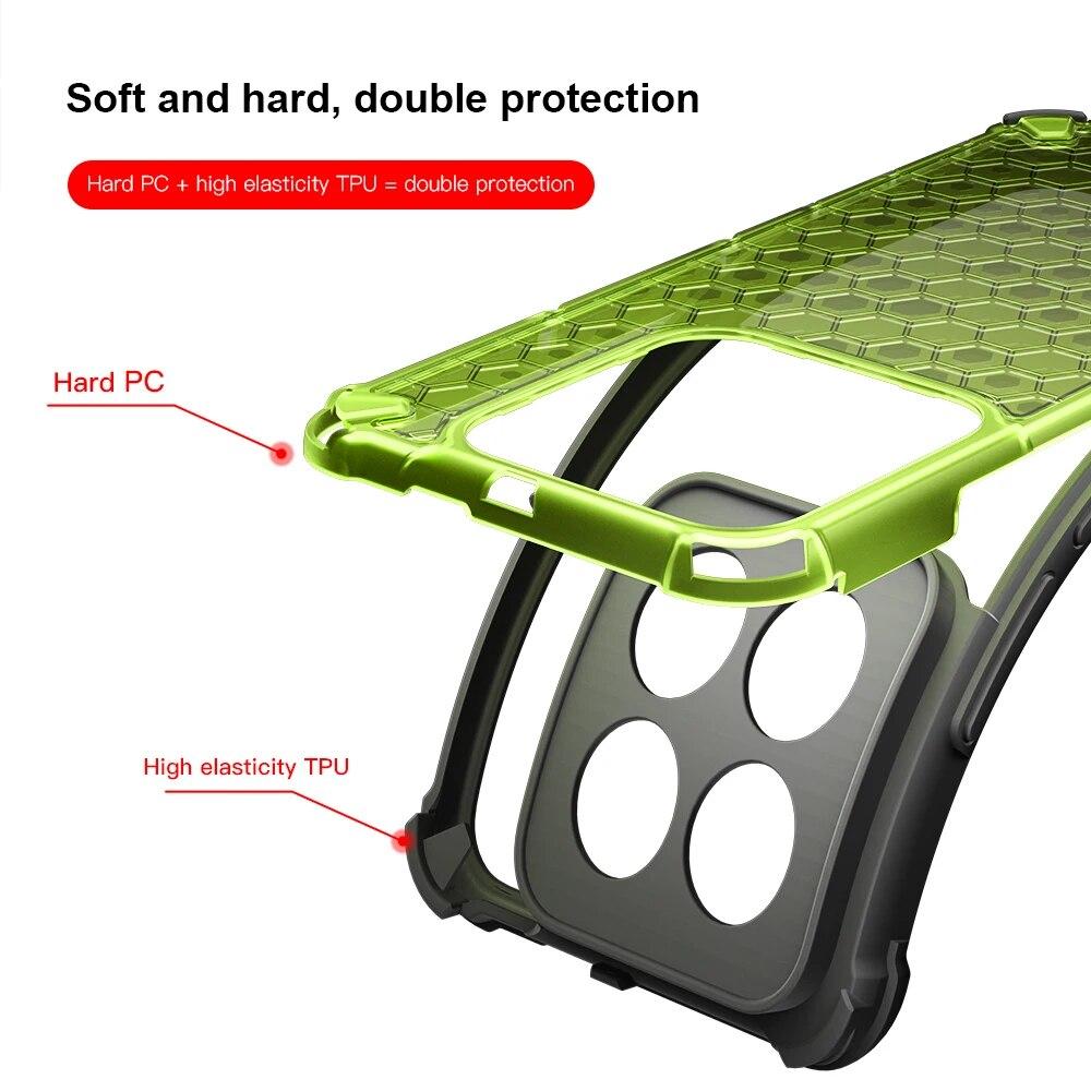 KEYSION Stoßfeste Rüstungshülle für Xiaomi 14 14 Pro 5G Silikon + PC Transparente Waben-Telefonabdeckung für Xiaomi 13 Pro 13 Ultra