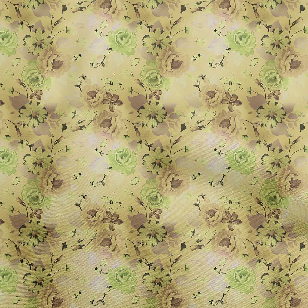 oneOone Cotton Flex Light Blue Fabric Florals Sewing Fabric By The Yard Printed Diy Clothing Sewing Supplies 40 Inch