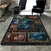 Serpent Legends Myths Pattern Rug Floor Mat for Living Room or Bedroom Soft and Comfortable Carpet a Gift for Birthday and Holiday.