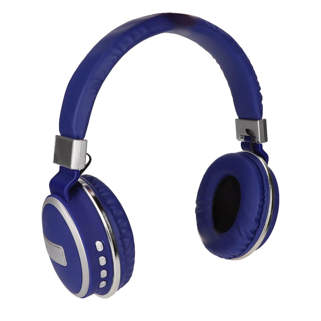 LX‑510BT Bluetooth Headset Folding Plug in Comfortable Leather Ear Cups Music Headphones for PC Phone Blue