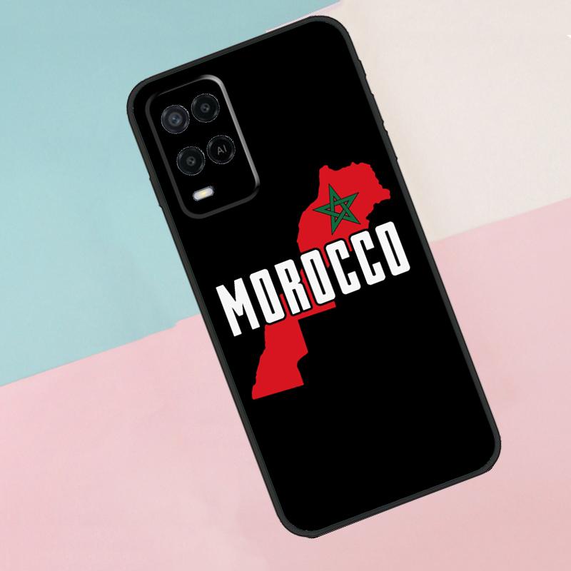 Marokko Karte Flagge Für Oppo A17 A77 A60 A74 A94 A54 A18 A38 A58 A78 A98 A40 A80 A16 A76 A96 A15 A57S Handyhülle