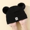 Warm Pullover Hat Cute Double Pompom Ear Protection Cap Fashion Beanies Bonnet  Baby
