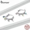 Bamoer Colored Rattle Ear Buckles 925 Sterling Silver Rainbow Zircon Pendant Drop Earrings for Women Plated Platinum Jewelry