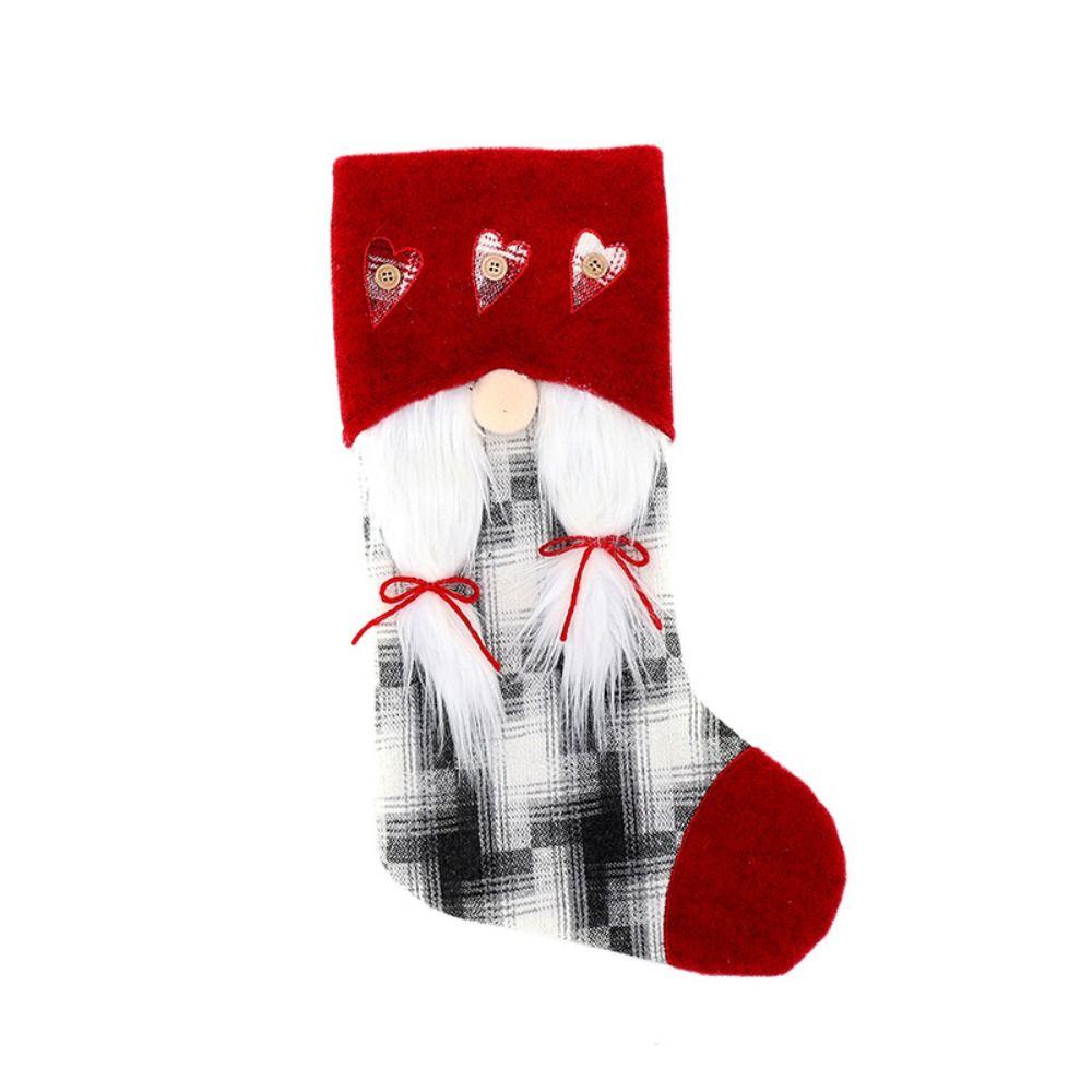 

Cute Rudolf Christmas Socks Gift Bag Handmade Christmas Tree Pendant Christmas Candy Socks Home красный