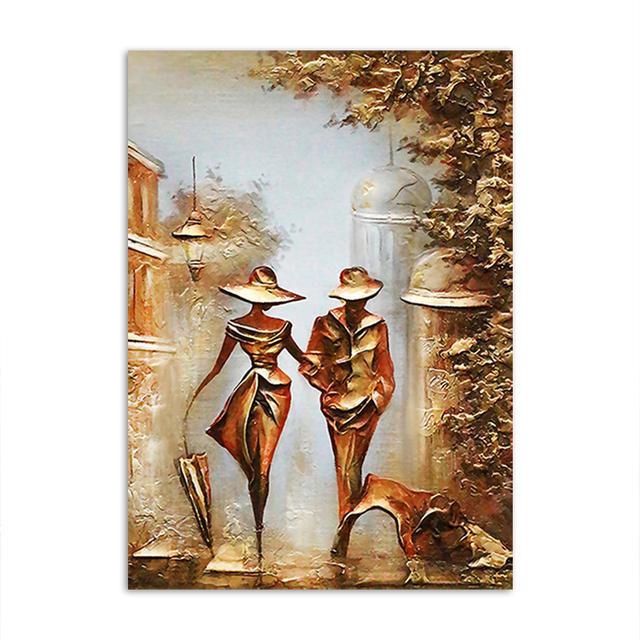 

Замечательная романтическая пара, абстрактная живопись на холсте, настенное искусство, HD фотографии, постеры и принты для влюбленных, теплый домашний декор для гостиной 40X50cm no frame