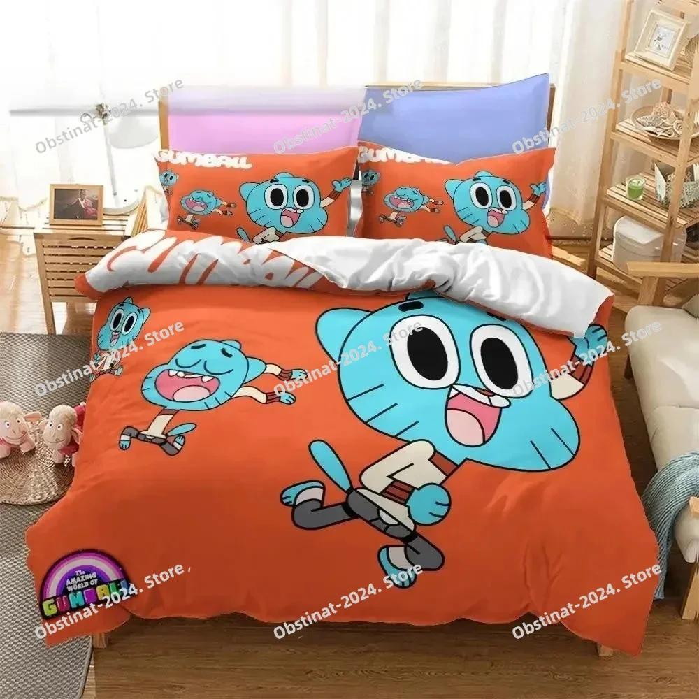 

Anime Amazing World Gumbal Beding Set Printed Bed Linen Set With Pilowcase Bed Soft Duvet Cover Soft Single Double Quen Super King-Sized Dimensionsd 100*200cm Single