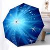 1pc Blue Abstract Background with Stars Umbrella with Plastic Handle,Vibrant Cartoon Pattern,Multi-functional UmbrellaPT169