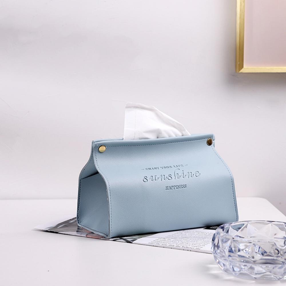 Nodic Environmental PU Leather Napkin Holder Foldable Tissue Box Home Offi Waterproof Dustproof Storage Box Sundries Ontainer