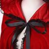 Polyester Red Hooded Cloak Fairy Tale Cosplay Costume Cape Creative Lace Trim Cloak  Halloween