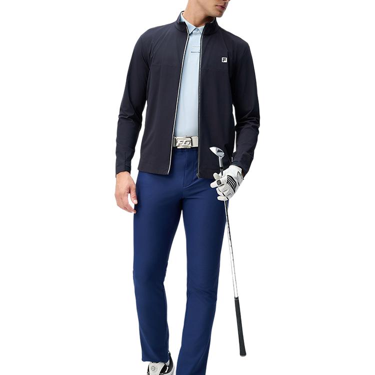 Fila Golf Serie Bequeme Weiche Gestrickte Langarmjacke Herrenjacken Legendary-Blue A11M445504F-NV
