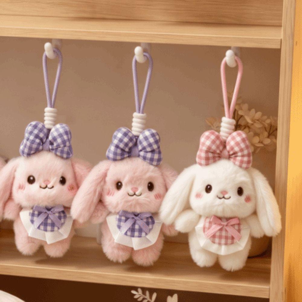 Soft Plush Rabbit Keychain Stuffed Plush Rabbit Keyring Bag Pendant Plush Bunny Keychain Gift