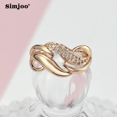 SIMJOO Zircon Ring Ladies Fashion Design Exquisite Ring