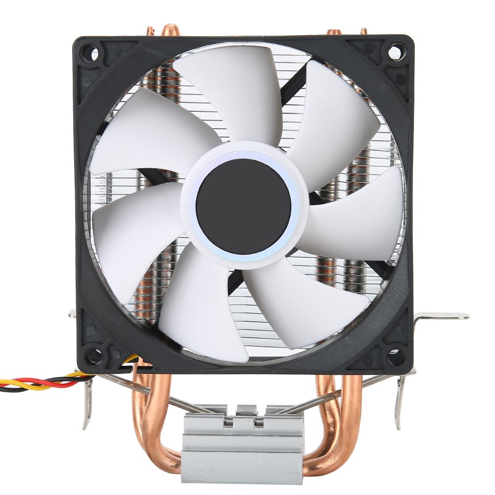 

CPU Fan 3 Pin Connector Computer Accessory Non Light 2 Brass Pipe for AMD 775 1155 Intel белый