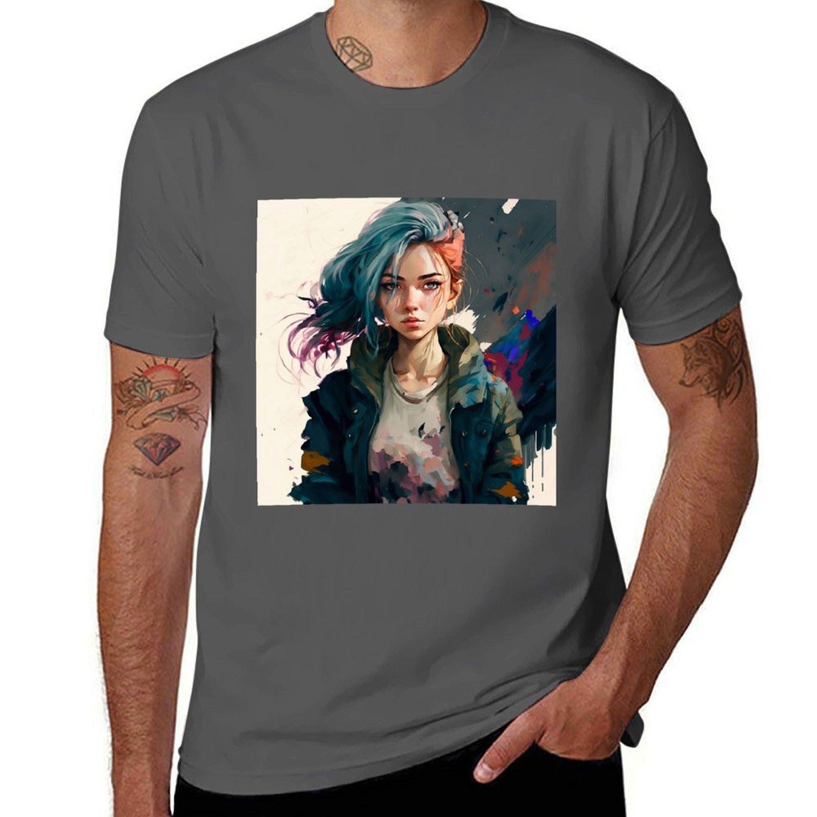 

Cool anime girl 2 T-Shirt cotton tshirt 100% t shirts cotton 100% T-Shirt 4XL