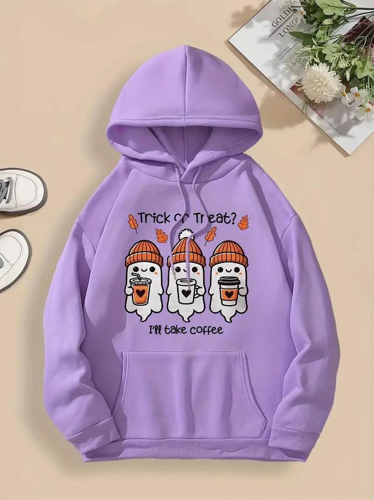 Halloween Ghost Printed Hooded Sweatshirt (2025 New Style Long Sleeve Hoodie)