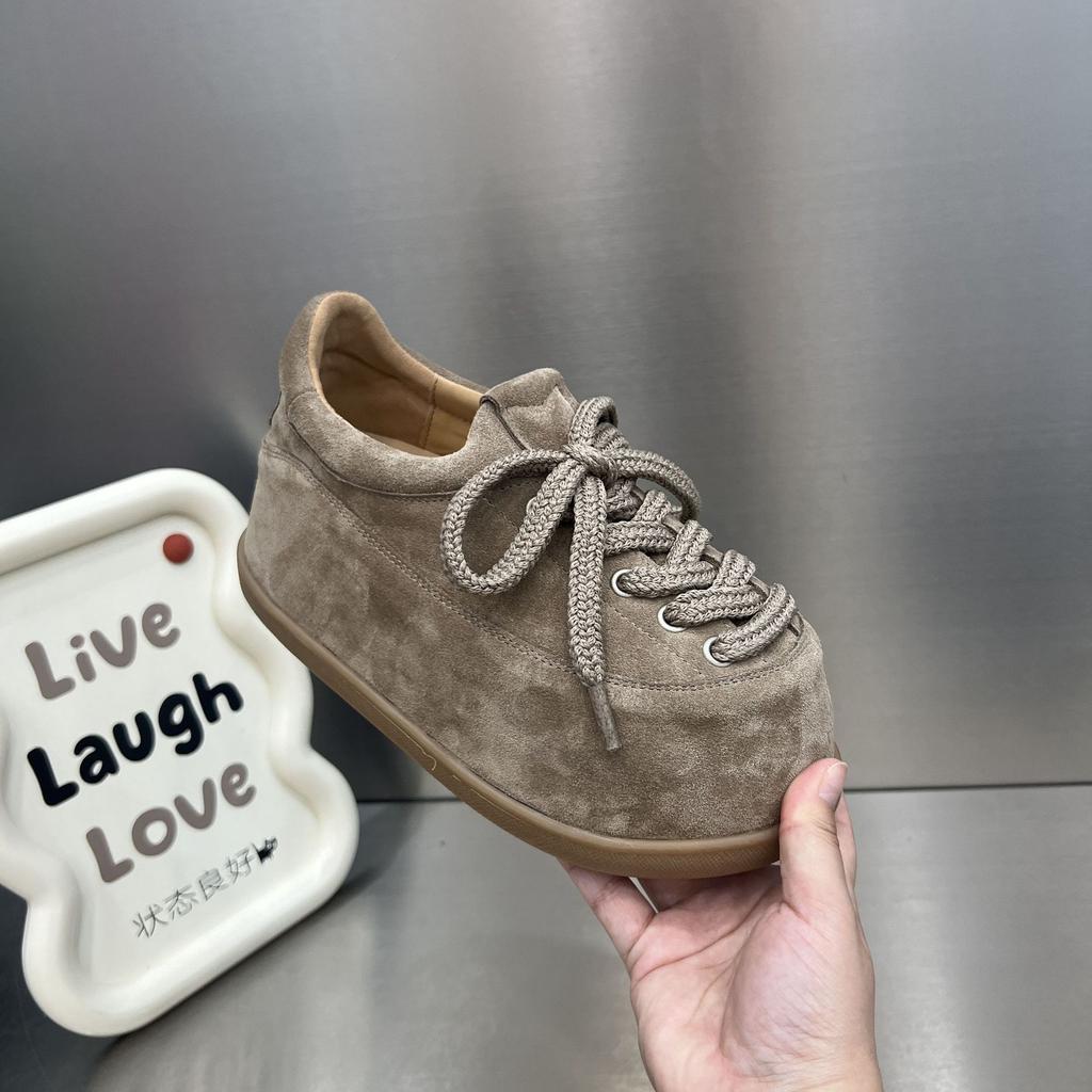 Early Autumn New Fashionable Thick-soled Inner Height Increase Versatile Comfortable Niche Matte Leather Small Casual Shoes