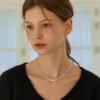 Murmur [925silver]Third Point Pearl Necklace