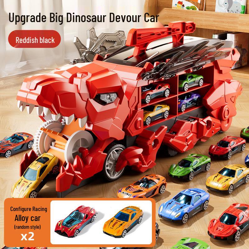 Dinosaur-Themed Folding Ejection Track Set: Children's Educational Alloy Car Toy