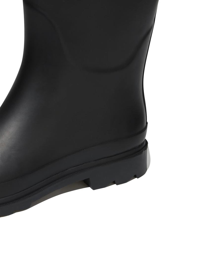 Covernat Woman Clover Heart Bag Lace-Up Rain Boots Long Black