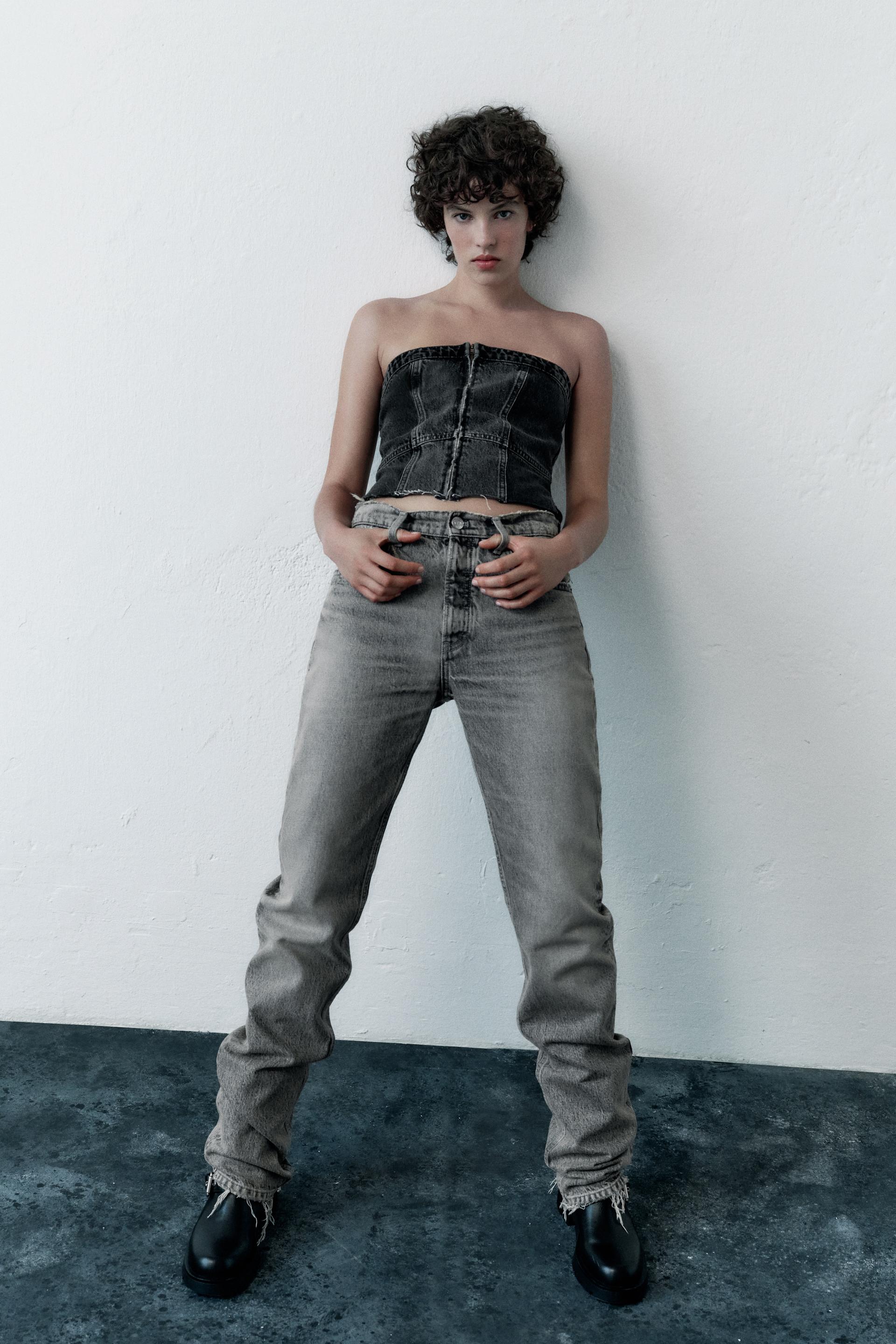 

TRF ДЖИНСОВЫЙ ТОП БЕЗ БРЕТЕК