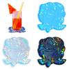 Silicone Resin Coaster Molds Holographic Cup Mat Epoxy Mold DIY Rose Flower Home Ornament Drink Mat Mold Craft Tool