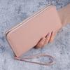 Women's Litchi Pattern Long Wallet with Multi-Card Slots and Zipper Coin Purse