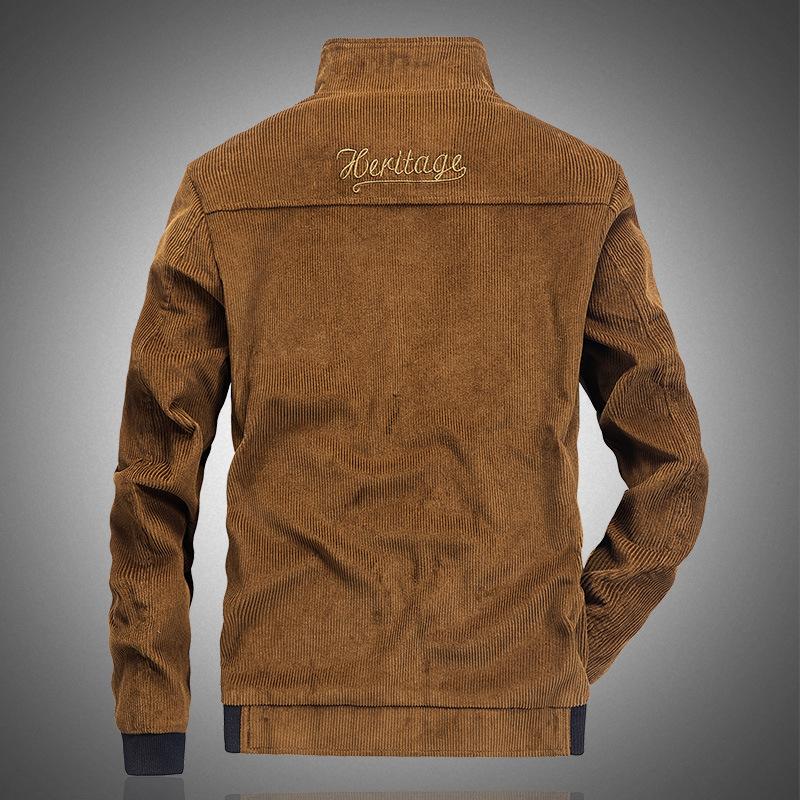 Мужская осенняя новая вельветовая куртка мужская повседневная простая куртка для людей — фото 4