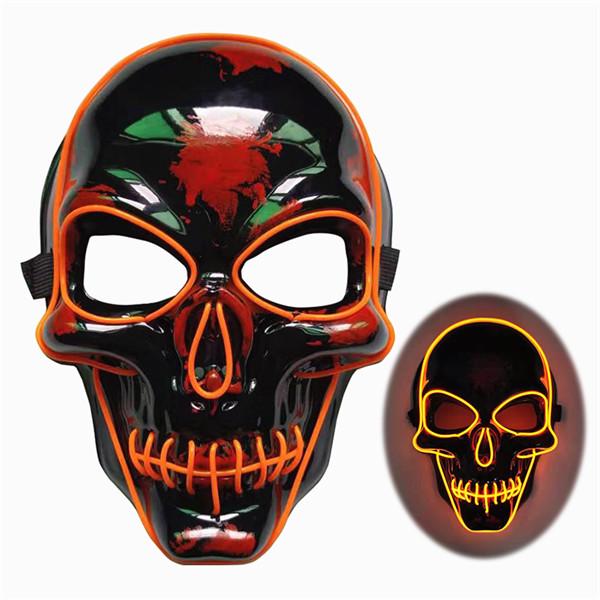 Halloween Skeleton LED Mask Glow Scary EL-Wire Mask Light Up Cosplay ...