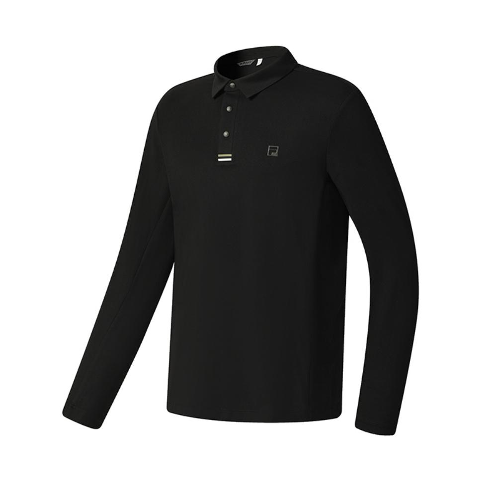 Fila Golf Series Fashion Casual Versatile Polo Neck Knitted Long Sleeve T-Shirt Men Tops A51M545201FBK