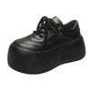 Hässlich süße Brotschuhe Damen Herbst neue vielseitige Schnürer bequeme Muffin-Plateau Sport und Freizeit Board-Schuhe