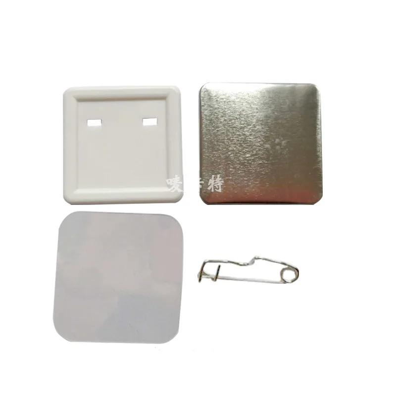 Pin Badge Making Metal Supplies 100Pcs/set Square Badges Back Button Parts for Button Maker Machine DIY 50*50MM Badges Gifts