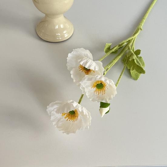 5 Pcs Artificial Flowers 4 Stems Faux Silk Flower Bouquet with 3 Bloosms And 1 Bud for Wedding Home Party Table Centerpiece Floral Arrangement
