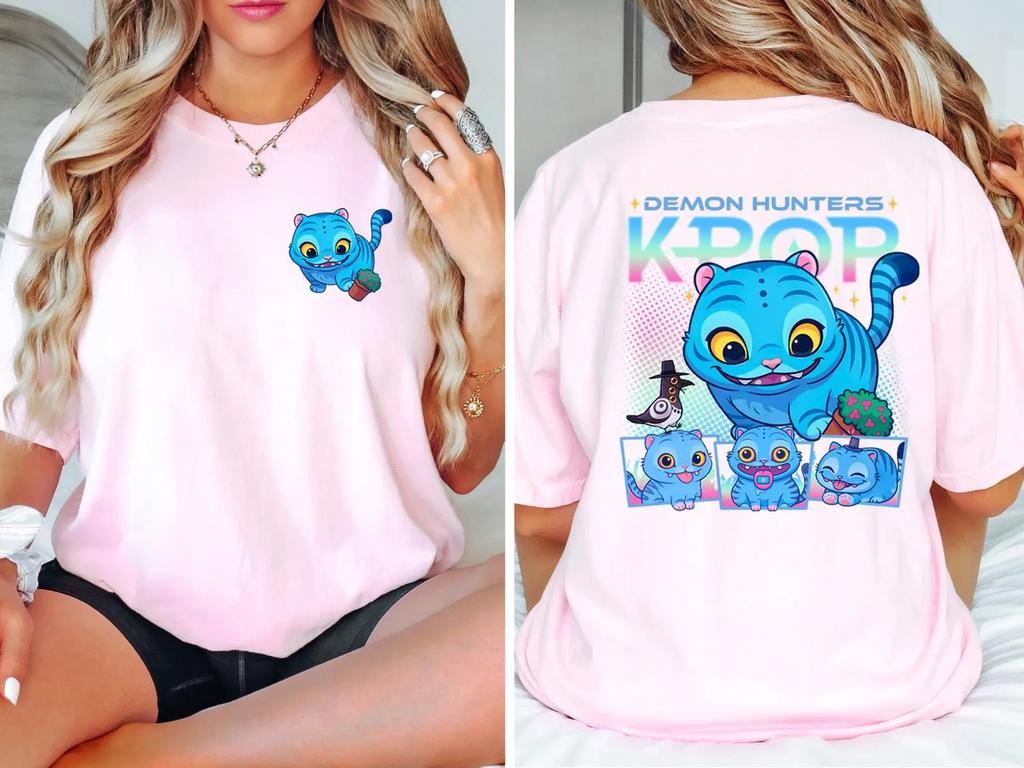 Derpy the Tiger And Bird Demon Hunter Tiger Shirt Ladies Clothes Fashion Harajuku Kawaii T-shirt Women's Y2K Clothing